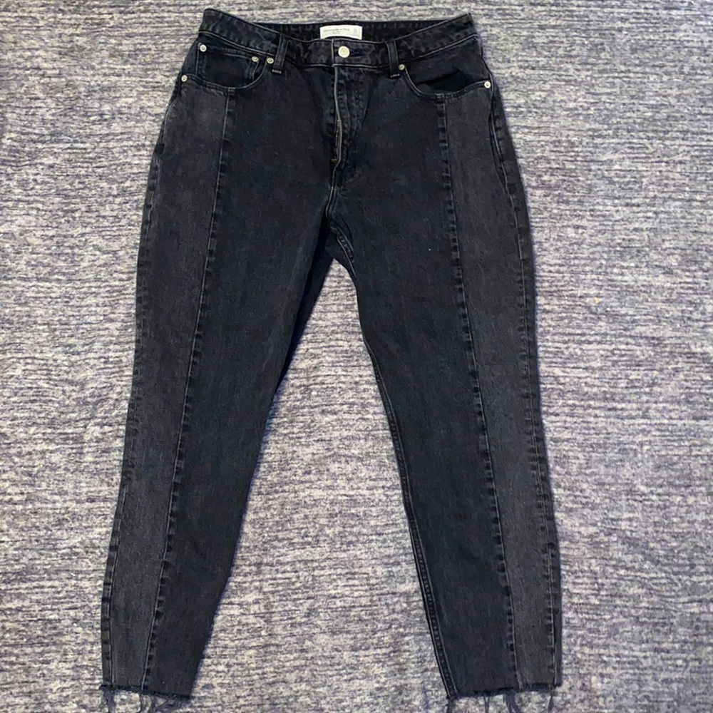 Abercrombie Curve Love Black Straight Leg Jeans